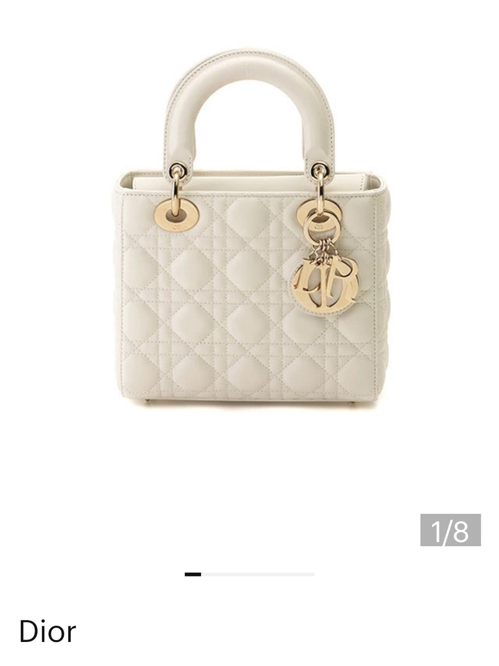Dior Lady Dior Quilted Satchel in Off-White with Gold Hardware